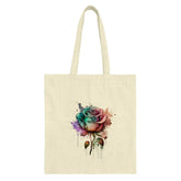 Watercolor Rose Tote Bag, Floral Shopping Bag, Artistic Tote, Aesthetic Rose Design, Gift for Her, Unique Tote Bag, Trendy Tote Bag - Tawshia